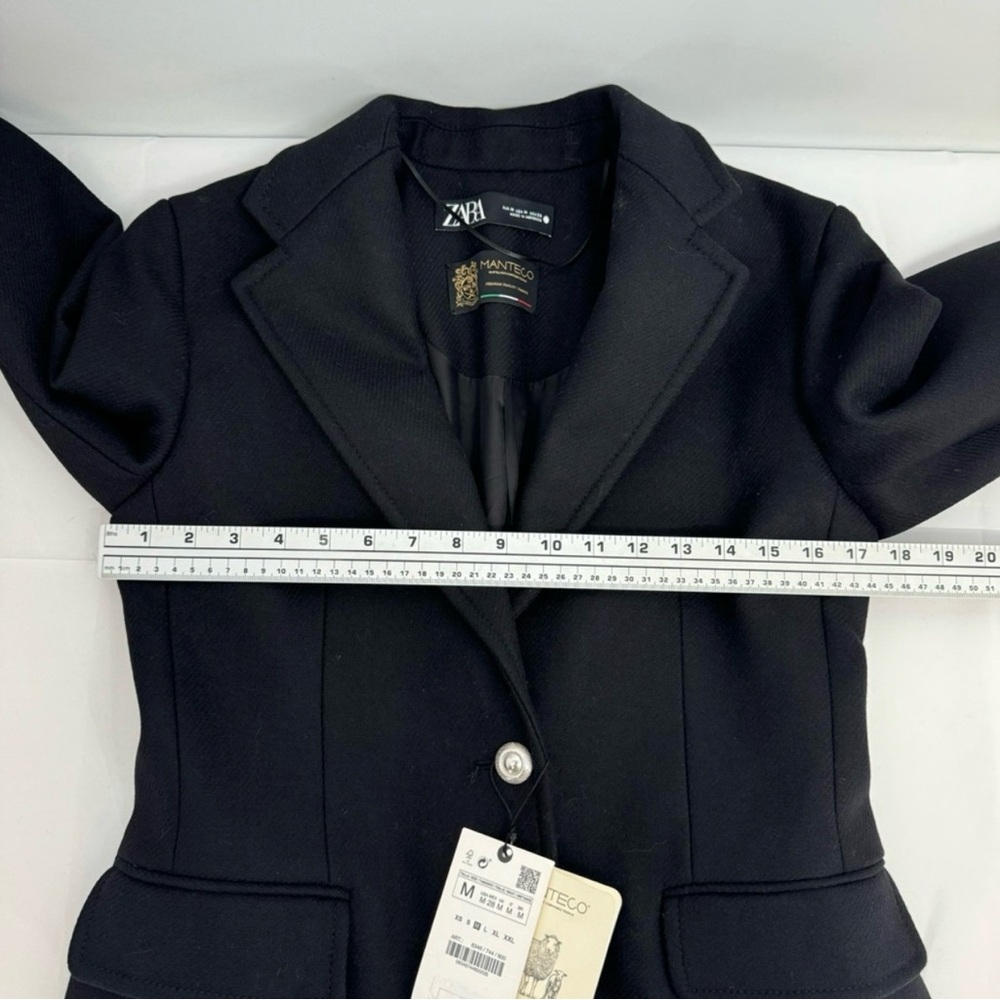 New Zara Manteco Classic long wool elegant coat - Picture 4 of 12